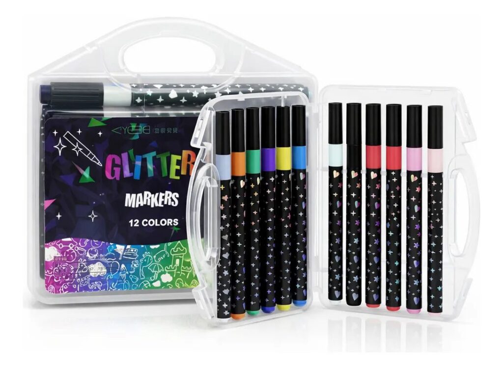 MARCADOR DOBLE PUNTA GLITTER X12 ST44391