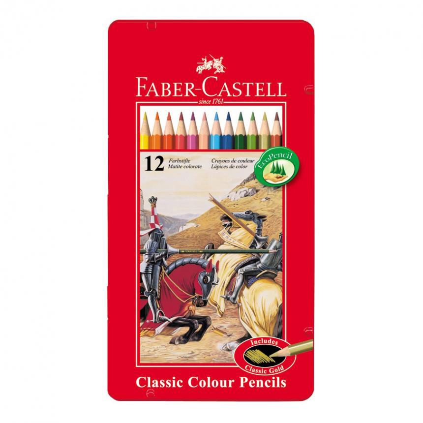 LAPICES DE COLORES FABER CASTELL X 12 LARGOS (LATA) 0665712