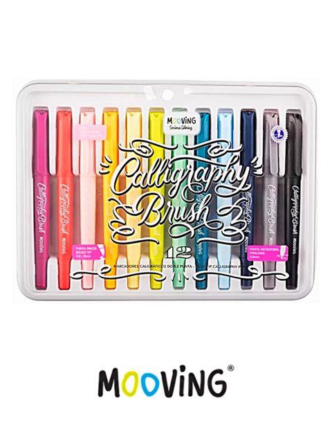 MARCADOR MOOVING DOBLE PUNTA CALIGRAFHY BRUSH X12 2636228