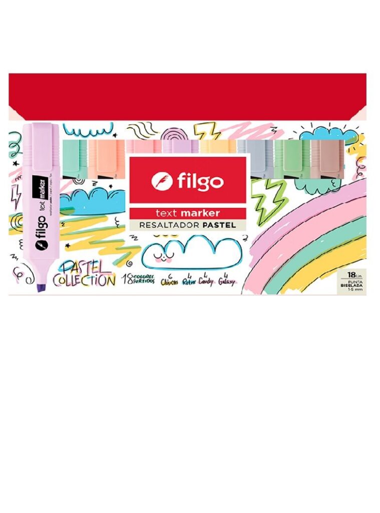 RESALTADOR FILGO TEXT MARKER CAJA X18 PASTEL