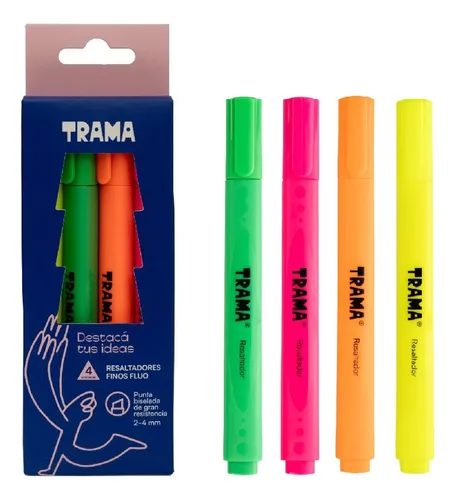 RESALTADOR TRAMA FINO FLUO X4 0053250