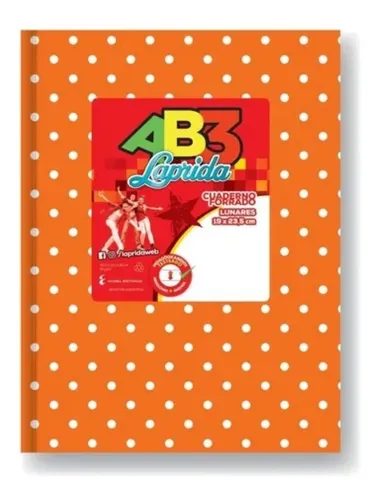 CUADERNO LAPRIDA AB3 LUNARES T.D. NARANJA X 50 HJS RAY.0011816