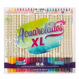 LAPICES DE COLORES MOOVING ACUARELADOS XL X 24 LARGOS 2636561