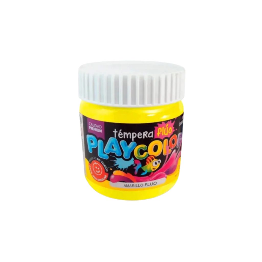 TEMPERA PLAYCOLOR FLUO AMARILLO POTE 250GRS