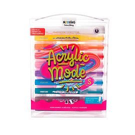 MARCADOR MOOVING ACRYLIC MODE BLISTER X10 COLORES PTA. REDONDA 2636290