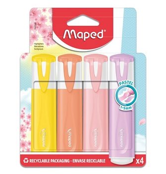 RESALTADOR MAPED PASTEL X 4 UDS 00411870000