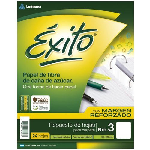 REPUESTO EXITO C/MARGEN REFORZADO X 24 H. CUADRICULADO 0022041