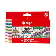 MARCADORES FILGO X8 GLITTER EN CAJA 2220