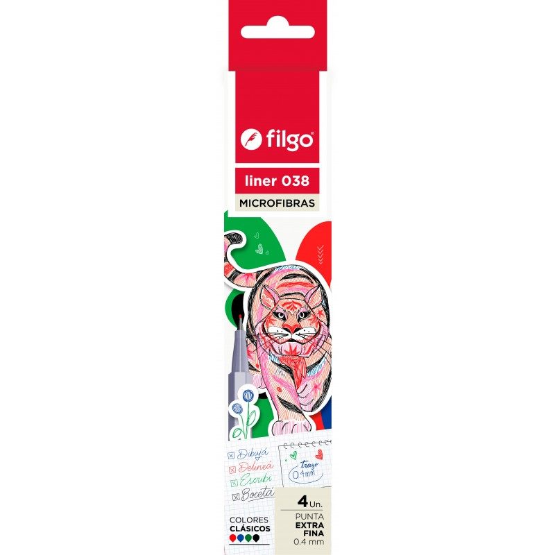 MICROFIBRA FILGO LINER 038 EN ESTUCHE X4