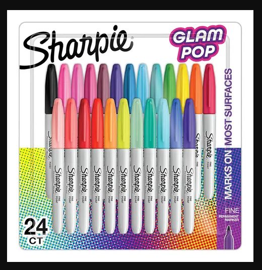 MARCADOR SHARPIE GLAM POP X24 COLORES 0184167