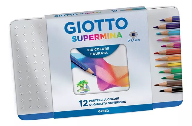 LAPICES DE COLORES GIOTTO X12 SUPERMINA EN LATA LAPIPAXLA121