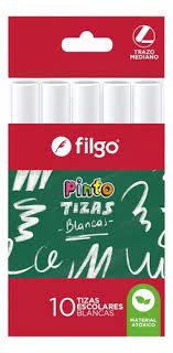 TIZAS FILGO ESCOLARES PINTO X10 BLANCAS
