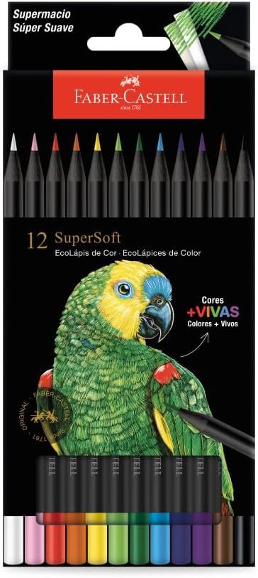 LAPICES DE COLORES FABER CASTELL X 12 SUPERSOFT CLASICOS 0665812