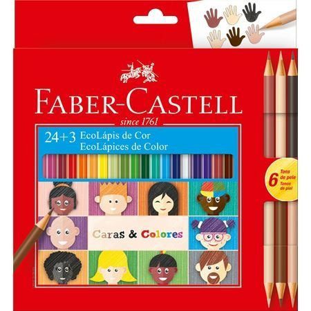 LAPICES DE COLORES FABER CASTELL X 24 +3 PIEL 0665424