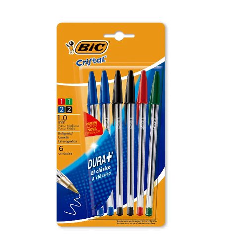 BOLIGRAFO BIC CRISTAL CLASICOS X6 1MM
