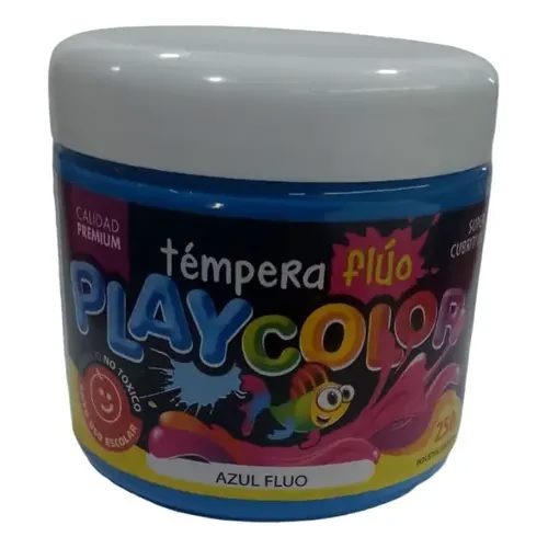 TEMPERA PLAYCOLOR FLUO AZUL POTE 250GRS