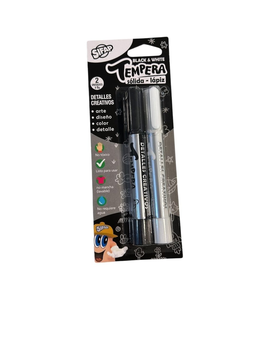 TEMPERA SOLIDA SIFAP LAPIZ X2 B&N 0323720