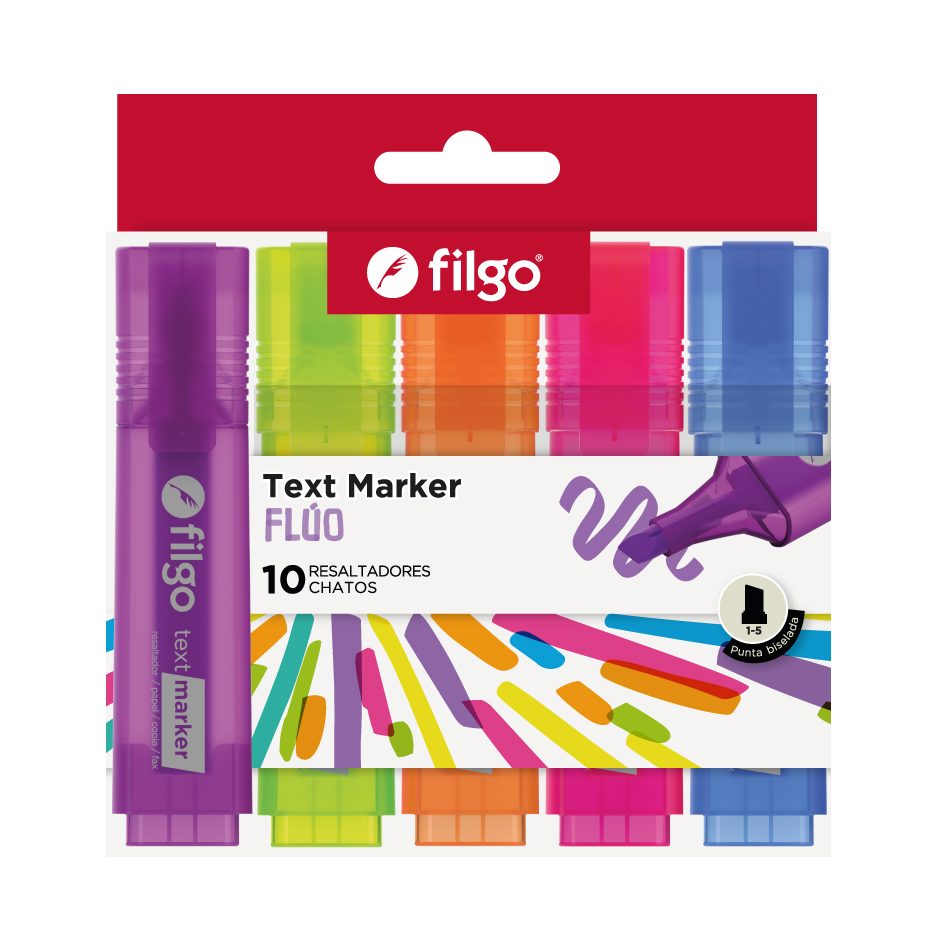 RESALTADOR FILGO TEXT MARKER FLUO X10 UDS