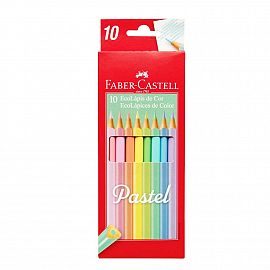 LAPICES DE COLORES FABER CASTELL X 10 PASTEL 0665610