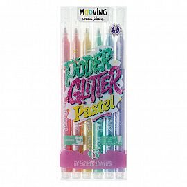 MARCADOR MOOVING PODER GLITTER PASTEL X6 2636260