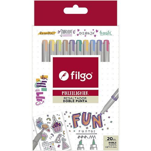RESALTADOR FILGO MULTILIGHTER FUN DOBLE PUNTA X20