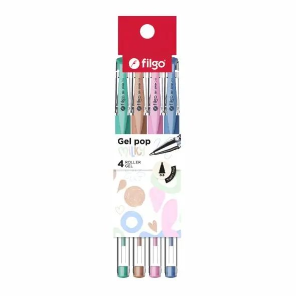 ROLLER FILGO GEL POP MILKY ESTUCHE X4
