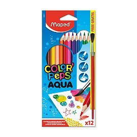 LAPICES DE COLORES MAPED COLOR PEPS X 12 LARGOS ACUARELABLES 0751512