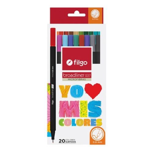 MICROFIBRA FILGO BROADLINER 037 ESTUCHE X20