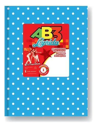 CUADERNO LAPRIDA AB3 LUNARES T.D.CELESTE X 50 HJS. RAYADO 0011813