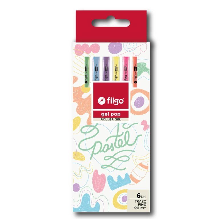 ROLLER FILGO GEL POP ESTUCHE X6 PASTEL