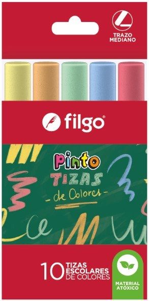 TIZAS FILGO ESCOLARES PINTO X10 COLORES