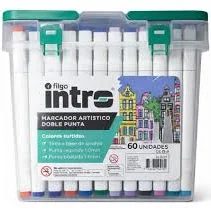 MARCADOR INTRO DOBLE PUNTA X60 EN ESTUCHE