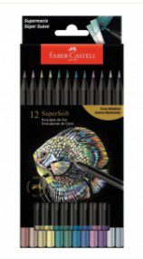 LAPICES DE COLORES FABER CASTELL X 12 SUPERSOFT METALICOS 0665815