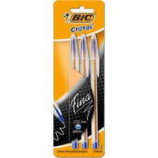 BOLIGRAFO BIC CRISTAL FINA AZUL X3 0.8MM