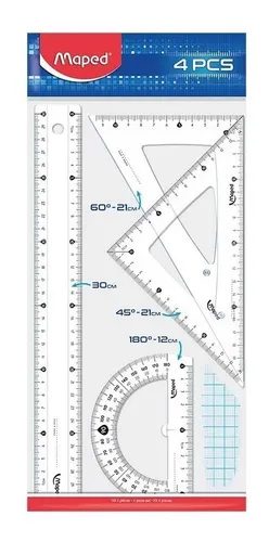 SET DE GEOMETRIA MAPED 30CM X4 REGLAMAPEDSE
