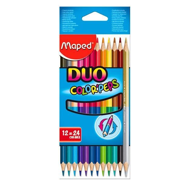 LAPICES DE COLORES MAPED COLOR PEPS DUO X 12 LARGOS 0751412 LAPIMAPX12LB
