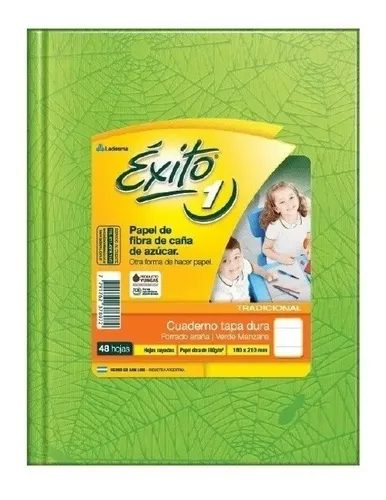 CUADERNO EXITO E1 FORRADO T.D VERDE MANZANA. X 48 HJS RAY.0020458