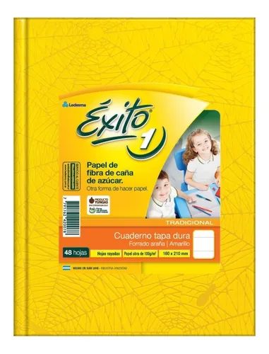 CUADERNO EXITO E1 FORRADO T.D.AMARILLO X 48 HJS. RAYADO 0020455