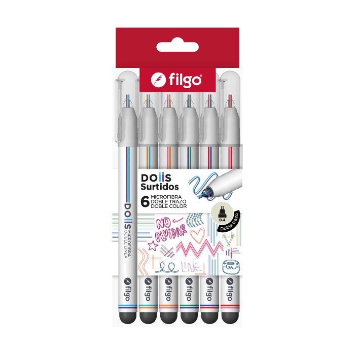 MICROFIBRA FILGO DOBLE LINEA DOIIS X6 SURTIDO