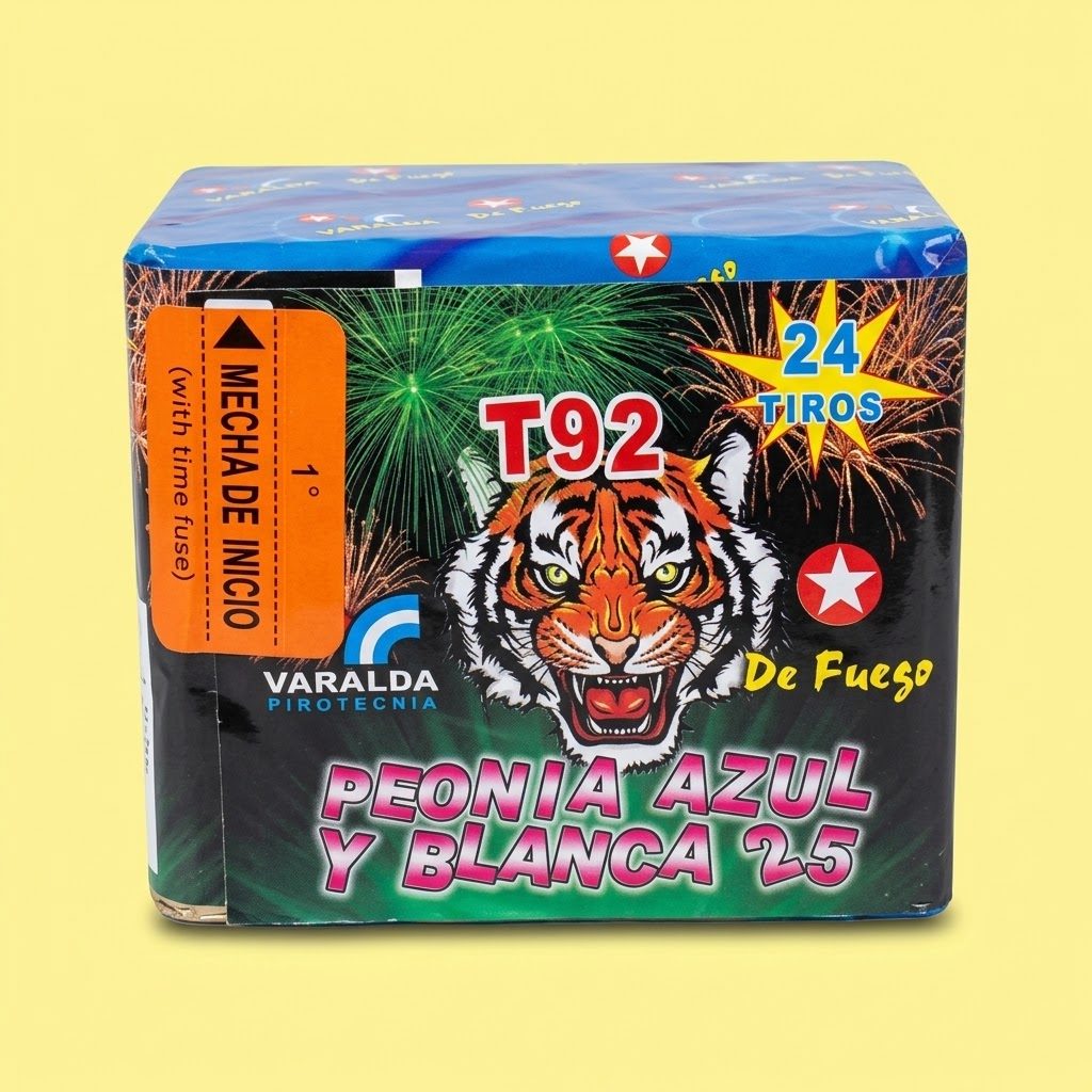 TORTA PEONIA AZUL Y BLANCA 25M T92