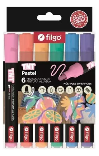 MARCADOR FILGO TNT 3.0 PINTURA AL AGUA X6 PASTEL