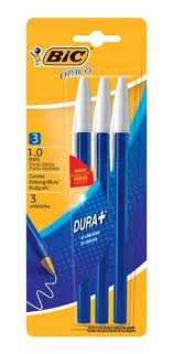 BOLIGRAFO BIC OPACO 1MM AZUL X3
