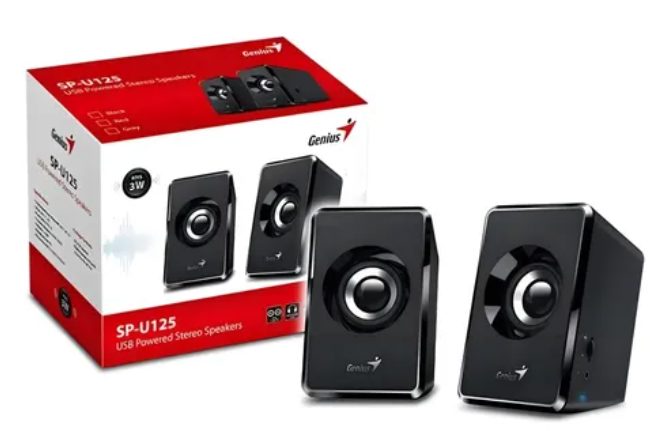 PARLANTE GENIUS USB SP-U125 GRIS Y NEGRO