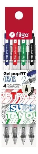 ROLLER FILGO GEL POP RETRACTIL X4 CLASICO