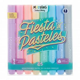 RESALTADOR MOOVING FIESTA DE PASTELES  BLISTER SURTIDO X 8 U.2636631