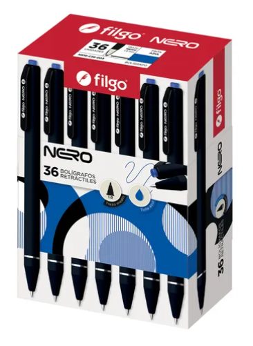 BOLIGRAFO FILGO RETRACTIL NERO NEGRO Y AZUL 1.0