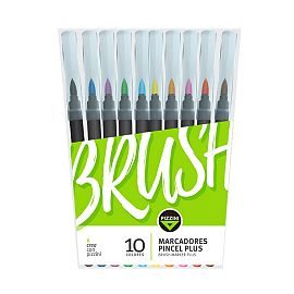 MARCADOR PIZZINI PINCEL PLUS BLISTER X 10 COLORES 0192530