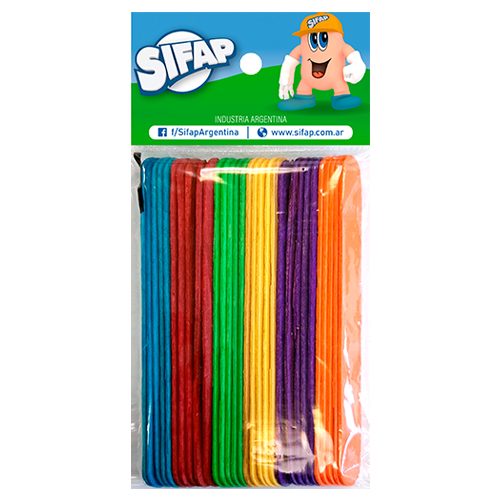 PALITO DE MADERA JUMBO SIFAP COLOR X30 UDS