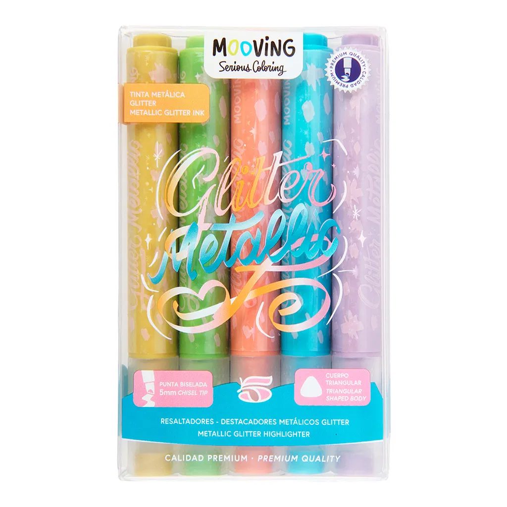RESALTADOR MOOVING GLITTER METALLIC X5 2636323