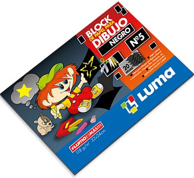 BLOCK P/DIBUJO LUMA N5 NEGRO X 20 HJS 120-069
